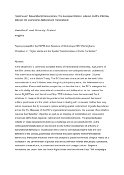 Publicness in Transnational Demo(i)cracy: The European Citizens