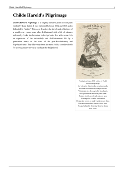 Childe Harold`s Pilgrimage