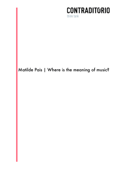 Matilde Pais | Where is the meaning of music?