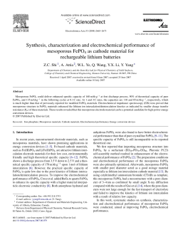 Synthesis, characterization and electrochemical performance of