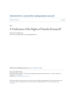 A Vindication of the Rights of Natasha Romanoff