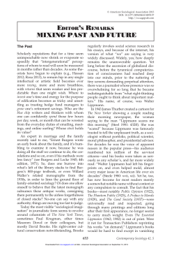 mixing past and future - American Sociological Association