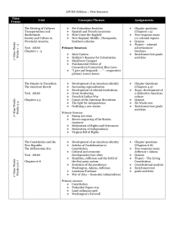 APUSH Syllabus &ndash; First Semester Time Frame Unit Concepts