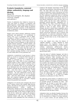 Exclusive boundaries, contested claims: authenticity, language and
