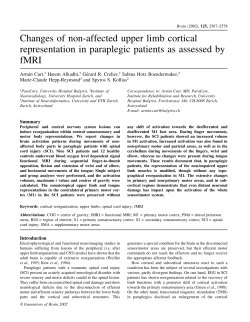 Changes of non-affected upper limb cortical representation in