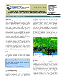 Motivation The impact of impervious surfaces on stormwater runoff