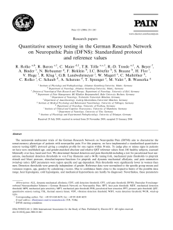 Quantitative sensory testing in the German Research