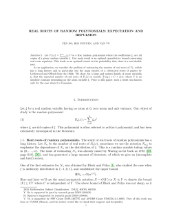 REAL ROOTS OF RANDOM POLYNOMIALS