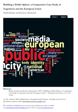 Building a Public Sphere - Amsterdam Social Science