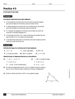 4-5 Practice: Example: Using Indirect Reasoning