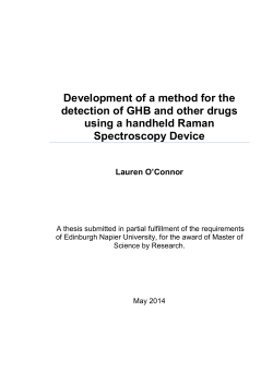 Development of a method for the detection of GHB and other drugs
