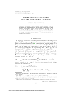 CONSTRUCTING FULLY SYMMETRIC CUBATURE FORMULAE