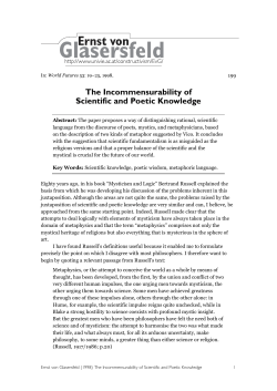 The Incommensurability of Scientific and Poetic Knowledge