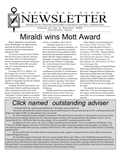 NEWSLETTER - Kappa Tau Alpha