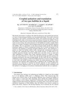 Coupled pulsation and translation of two gas