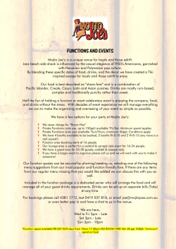View Mojito Joe`s Function Menus