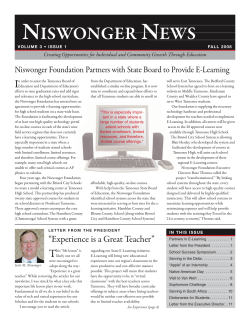 Fall 2008 Newsletter - Niswonger Foundation