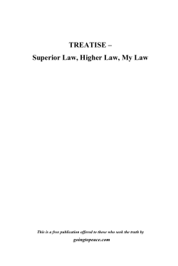 TREATISE – Superior Law, Higher Law, My Law