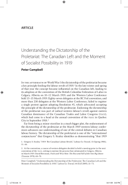 Understanding the Dictatorship of the Proletariat: The Canadian Left