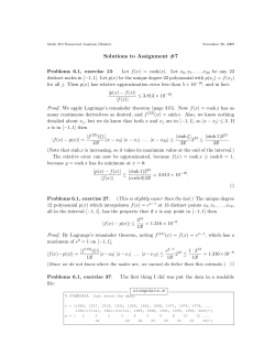 Solutions to Assignment #7