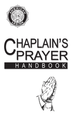 Chaplain`s Prayer Book - Vermont American Legion