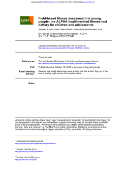 the ALPHA health-related fitness test Field-based fitness