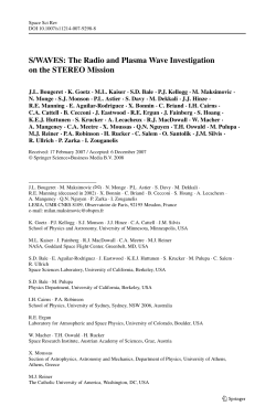 S/WAVES: The Radio and Plasma Wave Investigation on