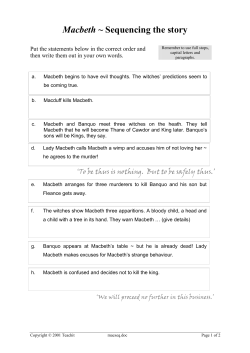 Macbeth ~ Sequencing