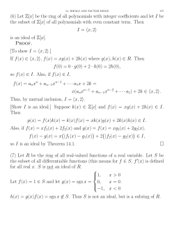(6) Let Z[x] be the ring of all polynomials with integer coefficients and