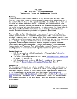 Essay Assignment The Founding Fathers and Enlightenment