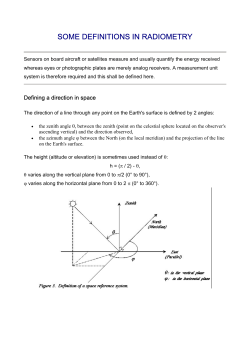 2 SOME DEFINITIONS IN RADIOMETRY