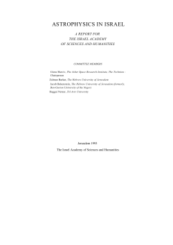 ASTROPHYSICS IN ISRAEL