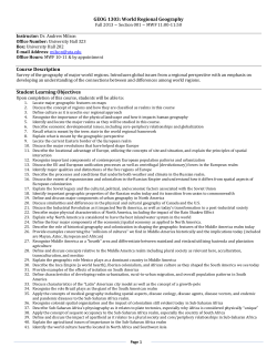 GEOG 1303: World Regional Geography Course - Mentis