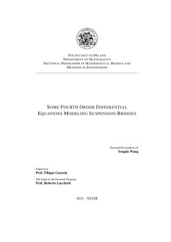 some fourth order differential equations modeling suspension bridges