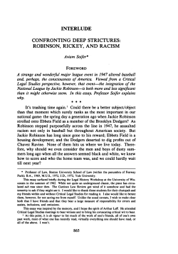 interlude confronting deep strictures: robinson, rickey, and racism