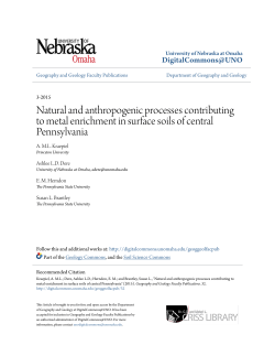 Natural and anthropogenic processes contributing to metal