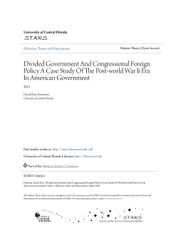 Divided Government And Congressional Foreign Policy A