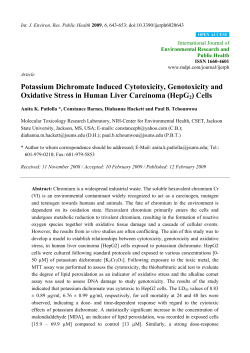 Potassium Dichromate Induced Cytotoxicity, Genotoxicity and