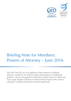 Powers of Attorney - Chartered Institute of Taxation