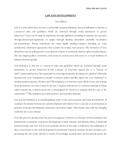 LAW AND DEVELOPMENT *Anu Mishra Law is a term which does
