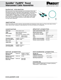 QuickNet PanMPO Round Interconnect Cable Assemblies