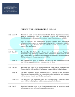 CHURCH TIME LINE FOR CHILE, 1952-1961