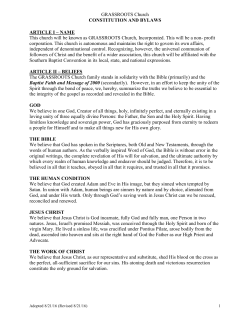 GRASSROOTS Church CONSTITUTION AND BYLAWS ARTICLE I