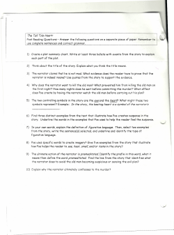 The Tell TaleHeart: symbols represent? Example: In