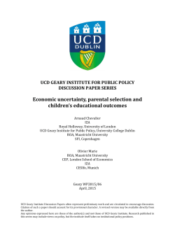 Economic uncertainty, parental selection and children`s educational