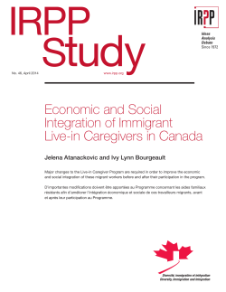 Economic and Social Integration of Immigrant Live