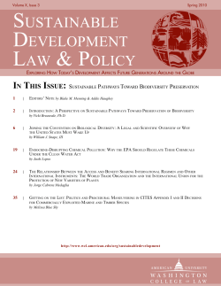 Sustainable Pathways Towards Biodiversity Preservation