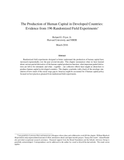 The Production of Human Capital in Developed Countries: Evidence