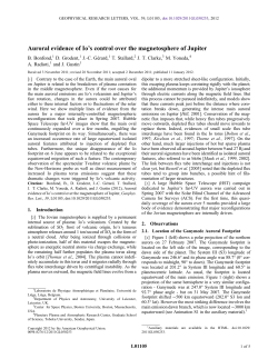 Auroral evidence of Io`s control over the magnetosphere of Jupiter