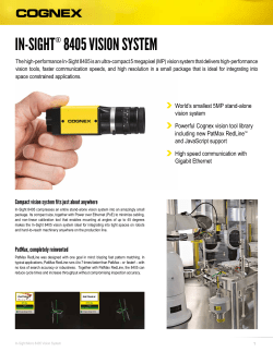 In-SIght&reg; 8405 VISIon SyStem